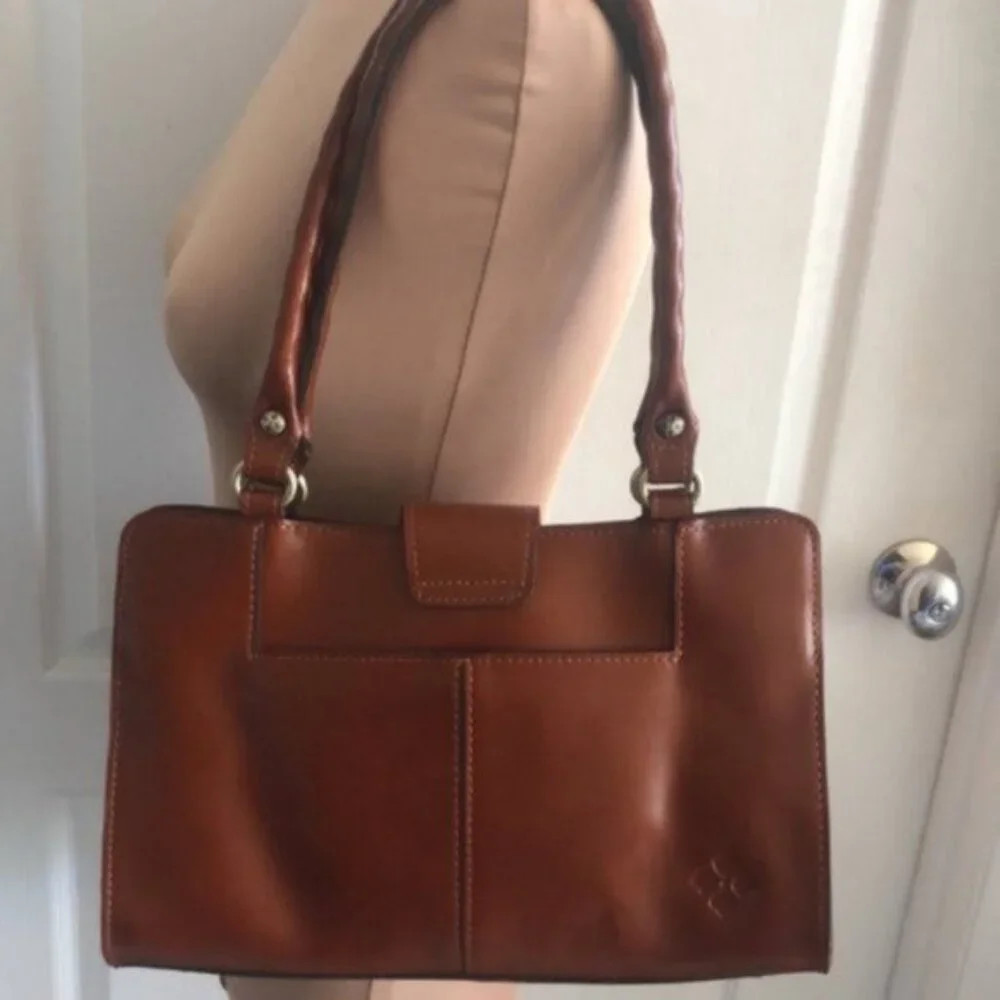 Patricia NASH Rosina Leather Cut Out Tooled Shoulder Handbag Tan